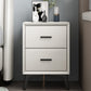 Modern Slate Top Night Table Bedroom 2 Drawers Night Stand with Legs 18"L x 16"W x 19"H Off-White Clearhalo 'Bedroom Furniture' 'furn' 'furn_night_stand' 'Furniture' 'night_stand' 'Nightstands' 6299385