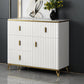 Glam Bedroom Stone Storage Chest Horizontal Chest in White with Drawers Clearhalo 'Bedroom Furniture' 'Dressers & Chests' 'dressers_chests' 'furn' 'furn_dressers_chests' 'Furniture' 6300041
