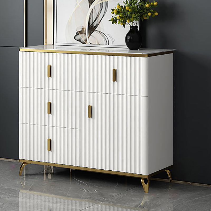 Glam Bedroom Stone Storage Chest Horizontal Chest in White with Drawers Clearhalo 'Bedroom Furniture' 'Dressers & Chests' 'dressers_chests' 'furn' 'furn_dressers_chests' 'Furniture' 6300041