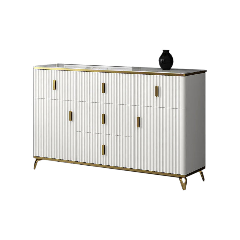 Glam Bedroom Stone Storage Chest Horizontal Chest in White with Drawers https: res.litfad.com site img item 2022 10 25 6300044 1200x1200.jpg Clearhalo 'Bedroom Furniture' 'Dressers & Chests' 'dressers_chests' 'furn' 'furn_dressers_chests' 'Furniture' 6300044