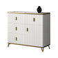 Glam Bedroom Stone Storage Chest Horizontal Chest in White with Drawers Clearhalo 'Bedroom Furniture' 'Dressers & Chests' 'dressers_chests' 'furn' 'furn_dressers_chests' 'Furniture' 6300048