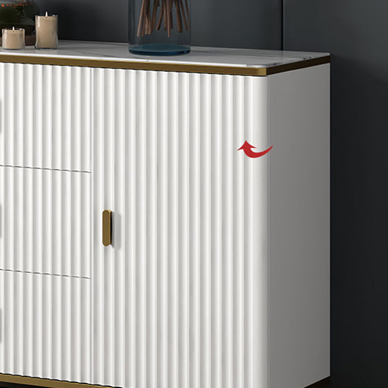 Glam Bedroom Stone Storage Chest Horizontal Chest in White with Drawers Clearhalo 'Bedroom Furniture' 'Dressers & Chests' 'dressers_chests' 'furn' 'furn_dressers_chests' 'Furniture' 6300049