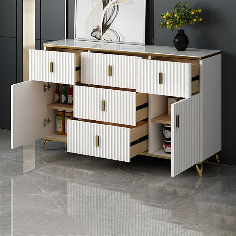 Glam Bedroom Stone Storage Chest Horizontal Chest in White with Drawers Clearhalo 'Bedroom Furniture' 'Dressers & Chests' 'dressers_chests' 'furn' 'furn_dressers_chests' 'Furniture' 6300054