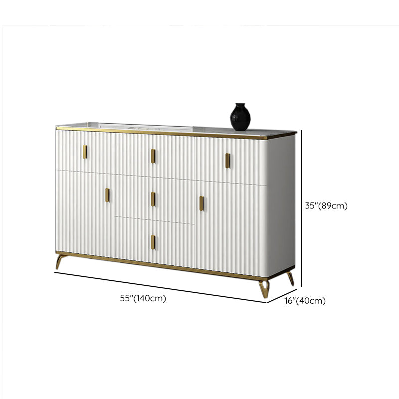 Glam Bedroom Stone Storage Chest Horizontal Chest in White with Drawers Clearhalo 'Bedroom Furniture' 'Dressers & Chests' 'dressers_chests' 'furn' 'furn_dressers_chests' 'Furniture' 6300057