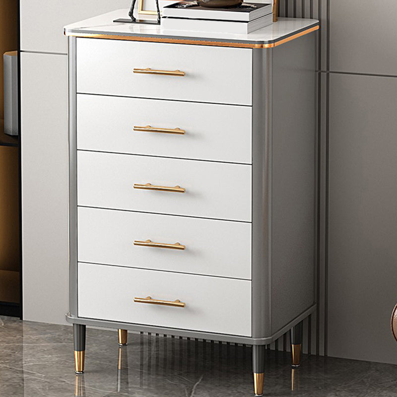 Glam Bedroom Stone Storage Chest Vertical Chest with Drawers White-Gray 5 Clearhalo 'Bedroom Furniture' 'Dressers & Chests' 'dressers_chests' 'furn' 'furn_dressers_chests' 'Furniture' 6300081