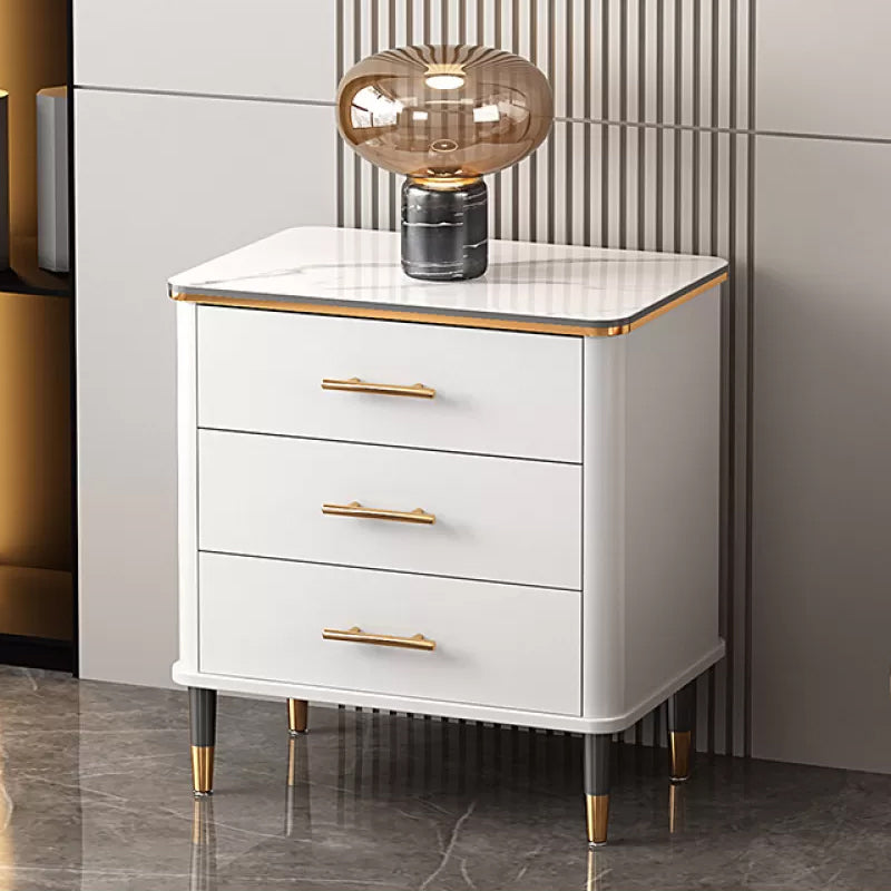 Glam Bedroom Stone Storage Chest Vertical Chest with Drawers White 3 Clearhalo 'Bedroom Furniture' 'Dressers & Chests' 'dressers_chests' 'furn' 'furn_dressers_chests' 'Furniture' 6300094