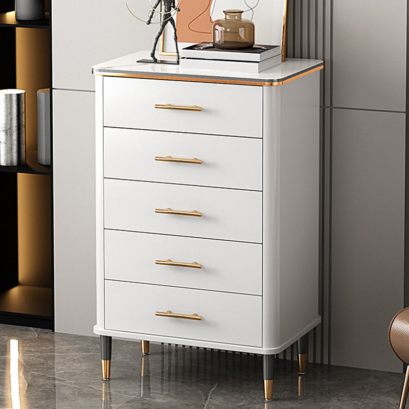 Glam Bedroom Stone Storage Chest Vertical Chest with Drawers White 5 Clearhalo 'Bedroom Furniture' 'Dressers & Chests' 'dressers_chests' 'furn' 'furn_dressers_chests' 'Furniture' 6300095
