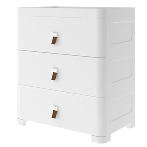 Contemporary Grey / White Chest Plastic Chest with Drawers for Bedroom 18"L x 16"W x 25.5"H White Clearhalo 'Bedroom Furniture' 'Dressers & Chests' 'dressers_chests' 'furn' 'furn_dressers_chests' 'Furniture' 6300214