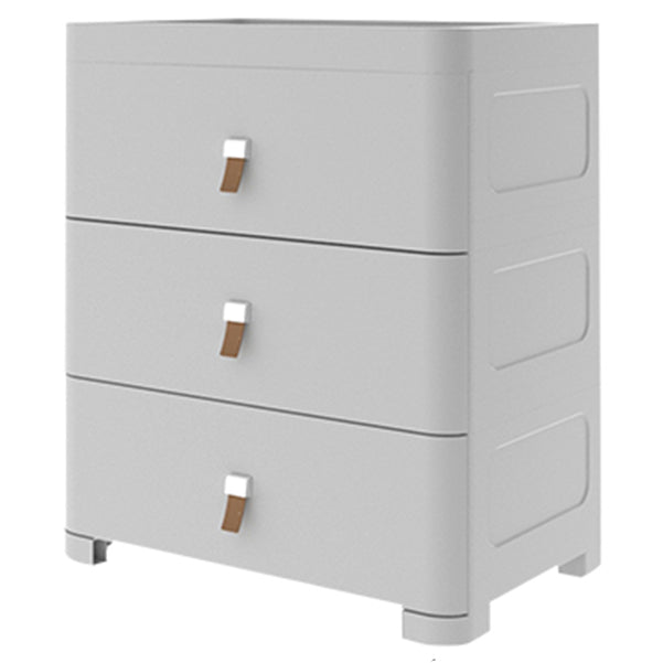 Contemporary Grey / White Chest Plastic Chest with Drawers for Bedroom 22"L x 16"W x 25.5"H Grey Clearhalo 'Bedroom Furniture' 'Dressers & Chests' 'dressers_chests' 'furn' 'furn_dressers_chests' 'Furniture' 6300216