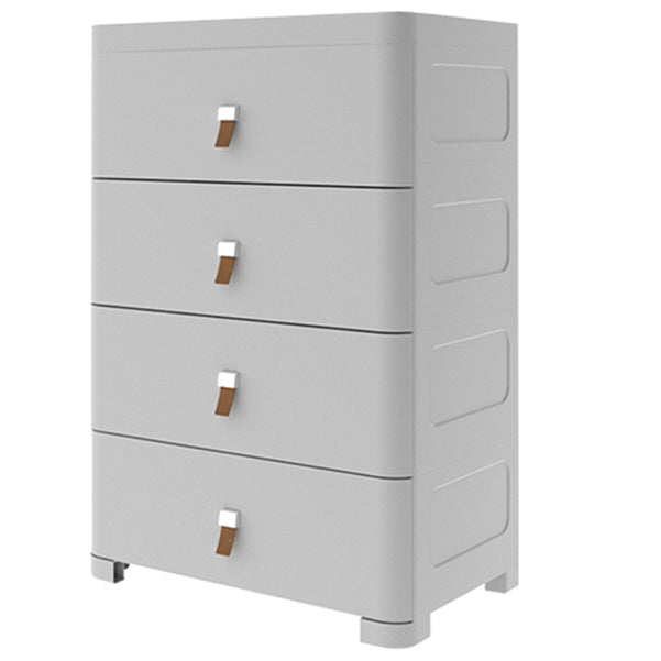 Contemporary Grey / White Chest Plastic Chest with Drawers for Bedroom 18"L x 16"W x 33"H Grey Clearhalo 'Bedroom Furniture' 'Dressers & Chests' 'dressers_chests' 'furn' 'furn_dressers_chests' 'Furniture' 6300218