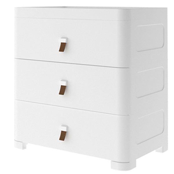 Contemporary Grey / White Chest Plastic Chest with Drawers for Bedroom 22"L x 16"W x 25.5"H White Clearhalo 'Bedroom Furniture' 'Dressers & Chests' 'dressers_chests' 'furn' 'furn_dressers_chests' 'Furniture' 6300220