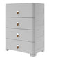 Contemporary Grey / White Chest Plastic Chest with Drawers for Bedroom 22"L x 16"W x 33"H Grey Clearhalo 'Bedroom Furniture' 'Dressers & Chests' 'dressers_chests' 'furn' 'furn_dressers_chests' 'Furniture' 6300221