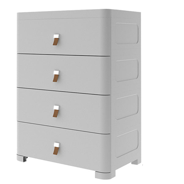 Contemporary Grey / White Chest Plastic Chest with Drawers for Bedroom 22"L x 16"W x 33"H Grey Clearhalo 'Bedroom Furniture' 'Dressers & Chests' 'dressers_chests' 'furn' 'furn_dressers_chests' 'Furniture' 6300221