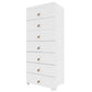 Contemporary Grey / White Chest Plastic Chest with Drawers for Bedroom 22"L x 16"W x 56"H White Clearhalo 'Bedroom Furniture' 'Dressers & Chests' 'dressers_chests' 'furn' 'furn_dressers_chests' 'Furniture' 6300222