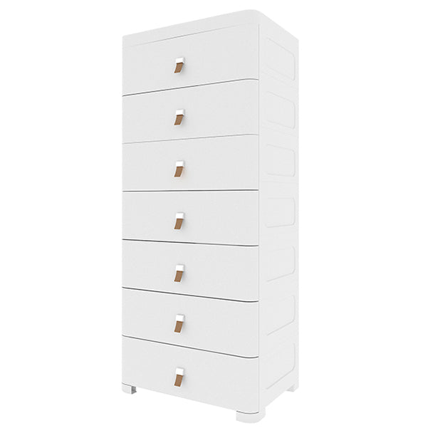 Contemporary Grey / White Chest Plastic Chest with Drawers for Bedroom 22"L x 16"W x 56"H White Clearhalo 'Bedroom Furniture' 'Dressers & Chests' 'dressers_chests' 'furn' 'furn_dressers_chests' 'Furniture' 6300222