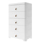 Contemporary Grey / White Chest Plastic Chest with Drawers for Bedroom 22"L x 16"W x 41"H White Clearhalo 'Bedroom Furniture' 'Dressers & Chests' 'dressers_chests' 'furn' 'furn_dressers_chests' 'Furniture' 6300227