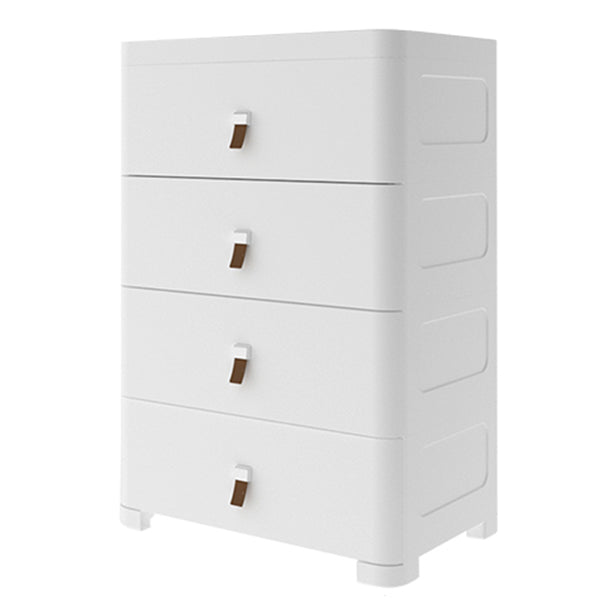 Contemporary Grey / White Chest Plastic Chest with Drawers for Bedroom 18"L x 16"W x 33"H White Clearhalo 'Bedroom Furniture' 'Dressers & Chests' 'dressers_chests' 'furn' 'furn_dressers_chests' 'Furniture' 6300229