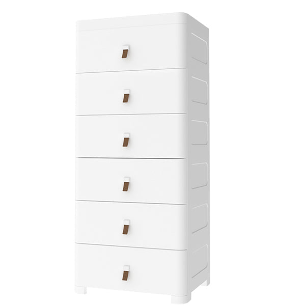 Contemporary Grey / White Chest Plastic Chest with Drawers for Bedroom 18"L x 16"W x 48"H White Clearhalo 'Bedroom Furniture' 'Dressers & Chests' 'dressers_chests' 'furn' 'furn_dressers_chests' 'Furniture' 6300233