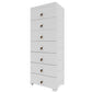 Contemporary Grey / White Chest Plastic Chest with Drawers for Bedroom 18"L x 16"W x 56"H Grey Clearhalo 'Bedroom Furniture' 'Dressers & Chests' 'dressers_chests' 'furn' 'furn_dressers_chests' 'Furniture' 6300234