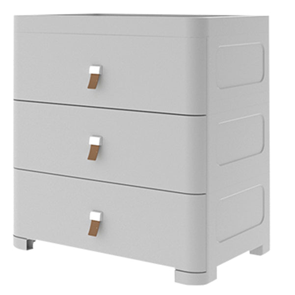Contemporary Grey / White Chest Plastic Chest with Drawers for Bedroom 18"L x 16"W x 25.5"H Grey Clearhalo 'Bedroom Furniture' 'Dressers & Chests' 'dressers_chests' 'furn' 'furn_dressers_chests' 'Furniture' 6300236