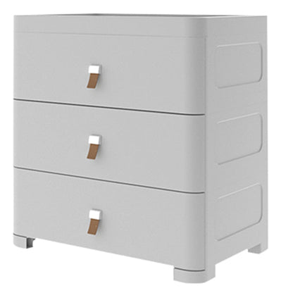 Contemporary Grey / White Chest Plastic Chest with Drawers for Bedroom 18"L x 16"W x 25.5"H Grey Clearhalo 'Bedroom Furniture' 'Dressers & Chests' 'dressers_chests' 'furn' 'furn_dressers_chests' 'Furniture' 6300236