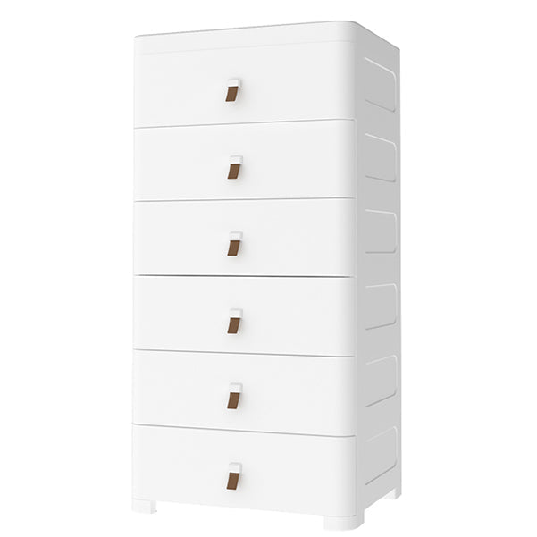 Contemporary Grey / White Chest Plastic Chest with Drawers for Bedroom 22"L x 16"W x 48"H White Clearhalo 'Bedroom Furniture' 'Dressers & Chests' 'dressers_chests' 'furn' 'furn_dressers_chests' 'Furniture' 6300237