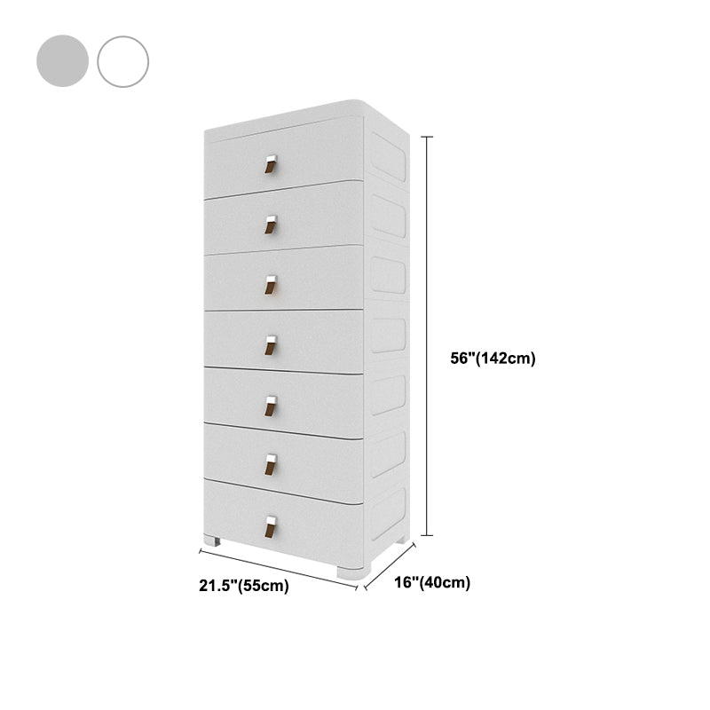 Contemporary Grey / White Chest Plastic Chest with Drawers for Bedroom Clearhalo 'Bedroom Furniture' 'Dressers & Chests' 'dressers_chests' 'furn' 'furn_dressers_chests' 'Furniture' 6300243