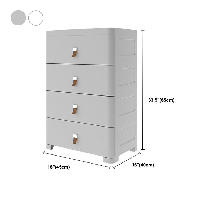 Contemporary Grey / White Chest Plastic Chest with Drawers for Bedroom Clearhalo 'Bedroom Furniture' 'Dressers & Chests' 'dressers_chests' 'furn' 'furn_dressers_chests' 'Furniture' 6300245