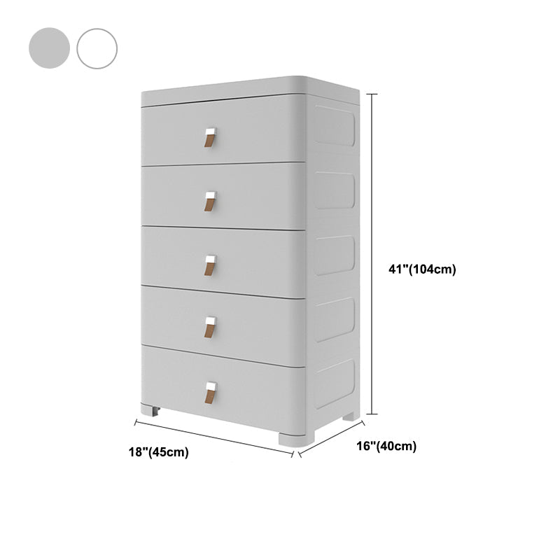 Contemporary Grey / White Chest Plastic Chest with Drawers for Bedroom Clearhalo 'Bedroom Furniture' 'Dressers & Chests' 'dressers_chests' 'furn' 'furn_dressers_chests' 'Furniture' 6300246