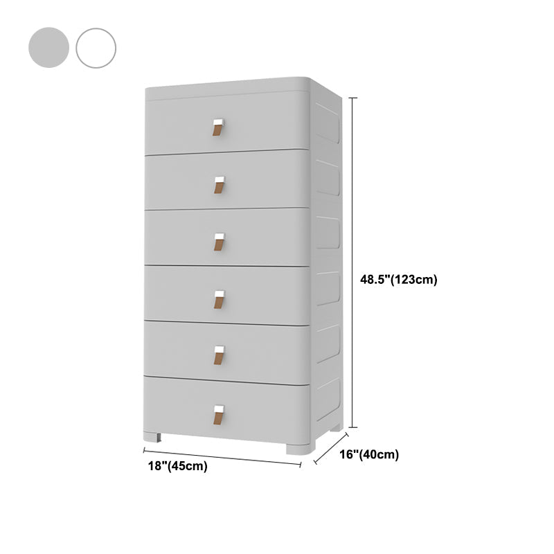 Contemporary Grey / White Chest Plastic Chest with Drawers for Bedroom Clearhalo 'Bedroom Furniture' 'Dressers & Chests' 'dressers_chests' 'furn' 'furn_dressers_chests' 'Furniture' 6300247