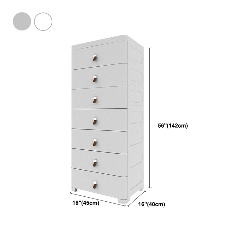 Contemporary Grey / White Chest Plastic Chest with Drawers for Bedroom Clearhalo 'Bedroom Furniture' 'Dressers & Chests' 'dressers_chests' 'furn' 'furn_dressers_chests' 'Furniture' 6300248