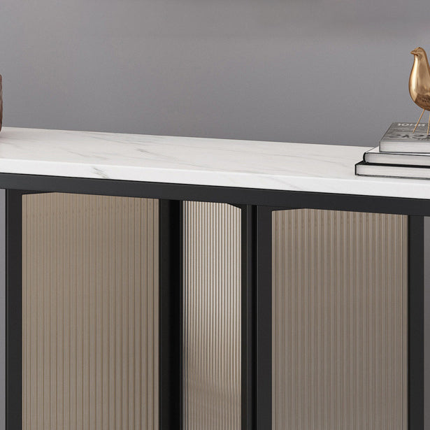 Stone Rectangle Console Table 1-Shelf 31.5" Tall Accent Table for Hall