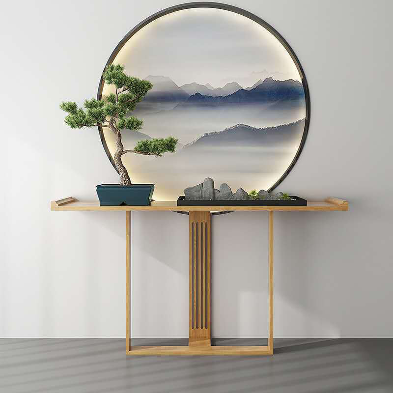 31.5-inch Tall Console Table Solid Wood 1-shelf Accent Table for Hall