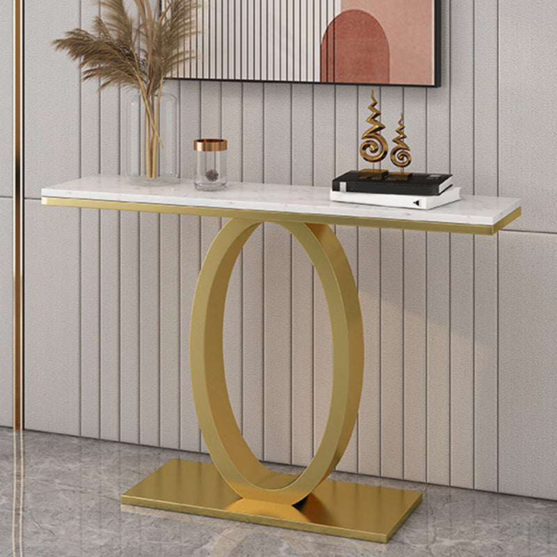 31.5-inch Tall Glam Console Accent Table Marble Console Table with 1 Shelf