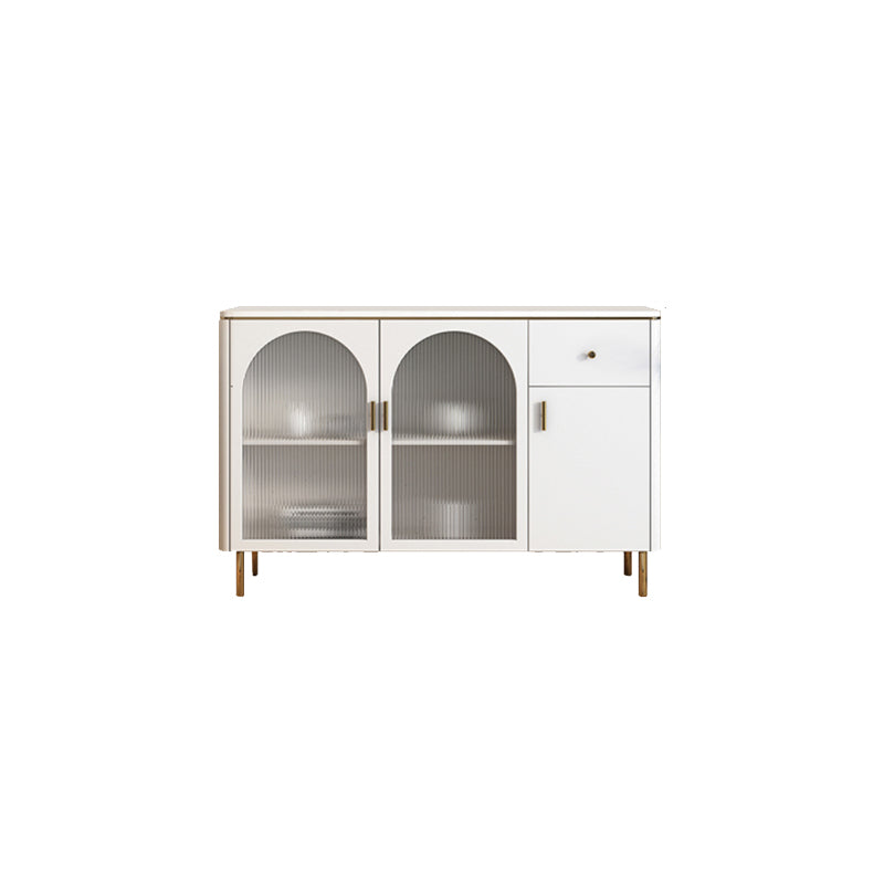 Scheda laterale di lusso di stoccaggio in pietra sinterizzato in casa con cassetti e porte