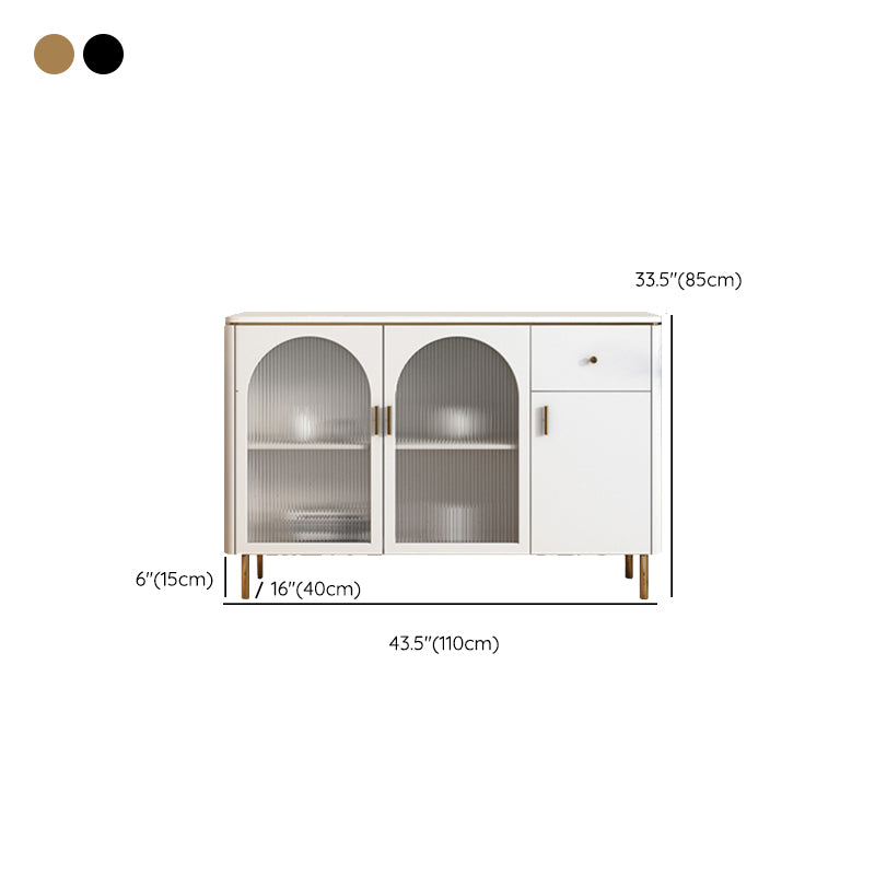 Scheda laterale di lusso di stoccaggio in pietra sinterizzato in casa con cassetti e porte