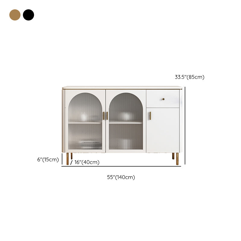Scheda laterale di lusso di stoccaggio in pietra sinterizzato in casa con cassetti e porte
