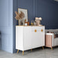 Credenza con finitura sideboard di pietra sinterizzata glam con scaffalatura regolabile