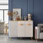 Credenza con finitura sideboard di pietra sinterizzata glam con scaffalatura regolabile