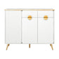 Credenza con finitura sideboard di pietra sinterizzata glam con scaffalatura regolabile