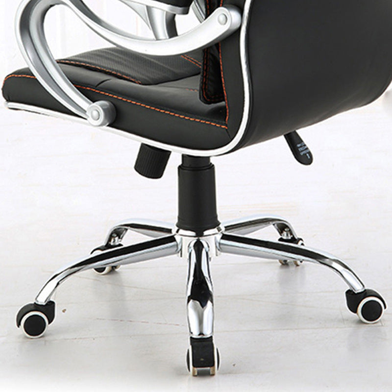 27 Inch Wide Contemporary Desk Chair Black Leather Office Chair Clearhalo 'furn' 'furn_office_chair' 'Furniture' 'Office Chairs' 'Office Furniture' 'office_chair' 6300926