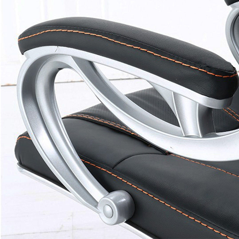 27 Inch Wide Contemporary Desk Chair Black Leather Office Chair Clearhalo 'furn' 'furn_office_chair' 'Furniture' 'Office Chairs' 'Office Furniture' 'office_chair' 6300928