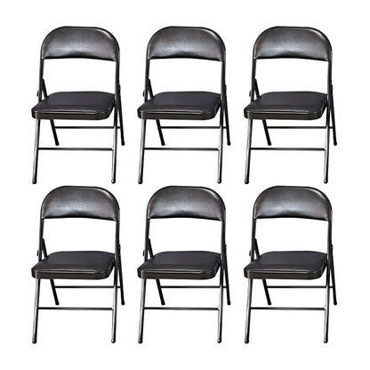 18" Wide Contemporary Desk Chair Armless Leather Office Chair Black 6 Piece Set Clearhalo 'furn' 'furn_office_chair' 'Furniture' 'Office Chairs' 'Office Furniture' 'office_chair' 6300945