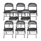 18" Wide Contemporary Desk Chair Armless Leather Office Chair Black 8 Piece Set Clearhalo 'furn' 'furn_office_chair' 'Furniture' 'Office Chairs' 'Office Furniture' 'office_chair' 6300947