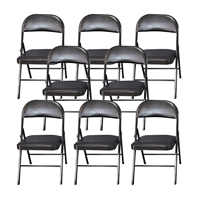 18" Wide Contemporary Desk Chair Armless Leather Office Chair Black 8 Piece Set Clearhalo 'furn' 'furn_office_chair' 'Furniture' 'Office Chairs' 'Office Furniture' 'office_chair' 6300947