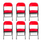 18" Wide Contemporary Desk Chair Armless Leather Office Chair Red 6 Piece Set Clearhalo 'furn' 'furn_office_chair' 'Furniture' 'Office Chairs' 'Office Furniture' 'office_chair' 6300949