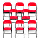18" Wide Contemporary Desk Chair Armless Leather Office Chair Red 8 Piece Set Clearhalo 'furn' 'furn_office_chair' 'Furniture' 'Office Chairs' 'Office Furniture' 'office_chair' 6300951