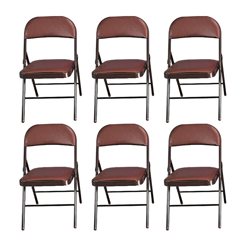 18" Wide Contemporary Desk Chair Armless Leather Office Chair Coffee 6 Piece Set Clearhalo 'furn' 'furn_office_chair' 'Furniture' 'Office Chairs' 'Office Furniture' 'office_chair' 6300954