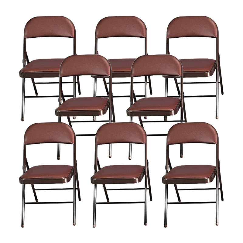18" Wide Contemporary Desk Chair Armless Leather Office Chair Coffee 8 Piece Set Clearhalo 'furn' 'furn_office_chair' 'Furniture' 'Office Chairs' 'Office Furniture' 'office_chair' 6300956