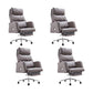 Gray Leather Managers Chair Contemporary Padded Arms Swivel Office Chair 4 Piece Set Clearhalo 'furn' 'furn_office_chair' 'Furniture' 'Office Chairs' 'Office Furniture' 'office_chair' 6300985